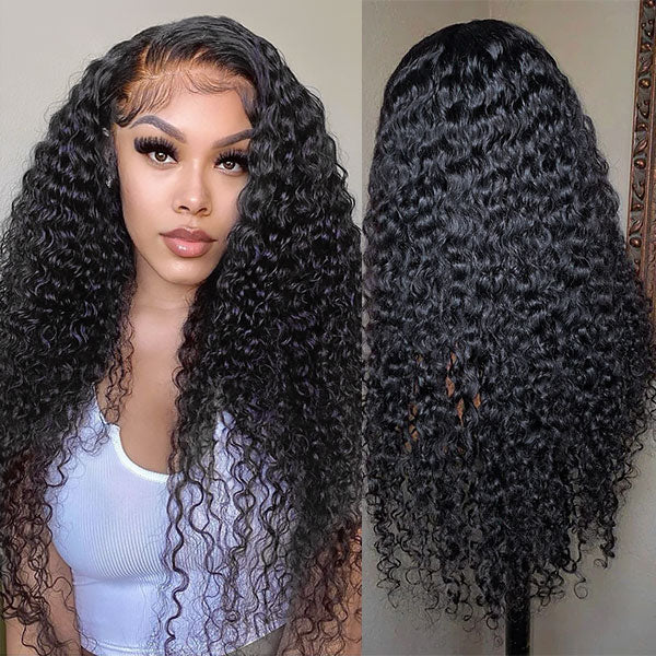 5x5 Lace Closure Wigs Water Wave Human Hair Wigs HD Lace Glueless Wigs