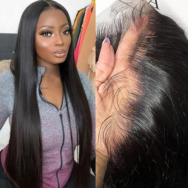 Straight Human Hair 13x4 HD Lace Front Wigs Transparent Lace Frontal Wig