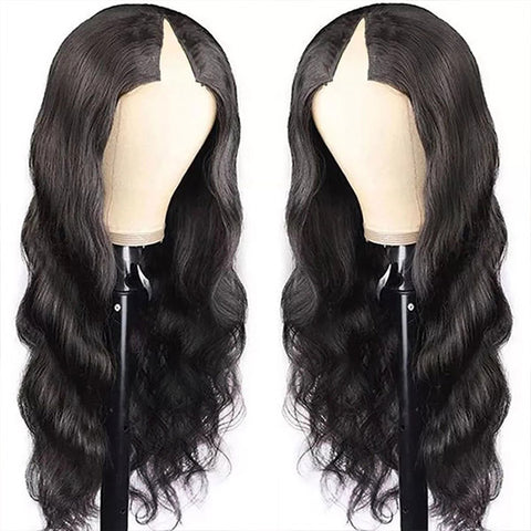 Body Wave V Part Wig No Leave Out No Glue Human Hair Wigs