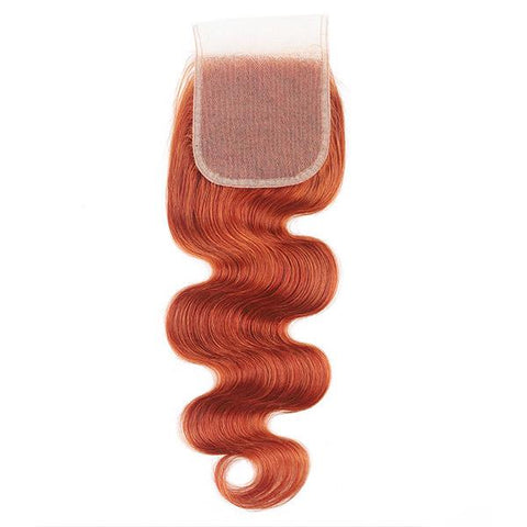 Ginger Color Body Wave Hair 3 Bundles with 4x4 Lace Closure - MeetuHair