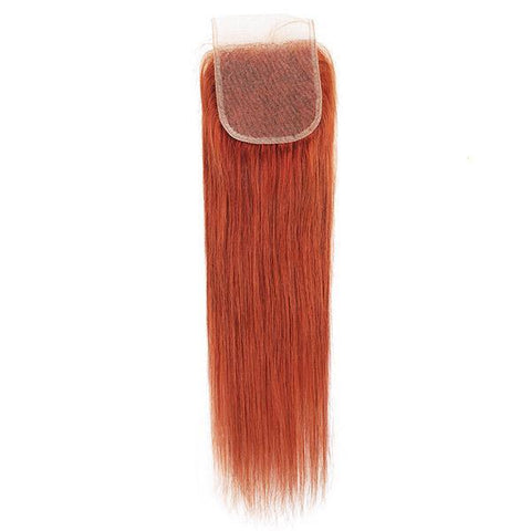 Ginger Color Straight Hair 3 Bundles with 4x4 Lace Closure - MeetuHair Ginger Color Straight Hair 3 Bundles with 4x4 Lace Closure - MeetuHair