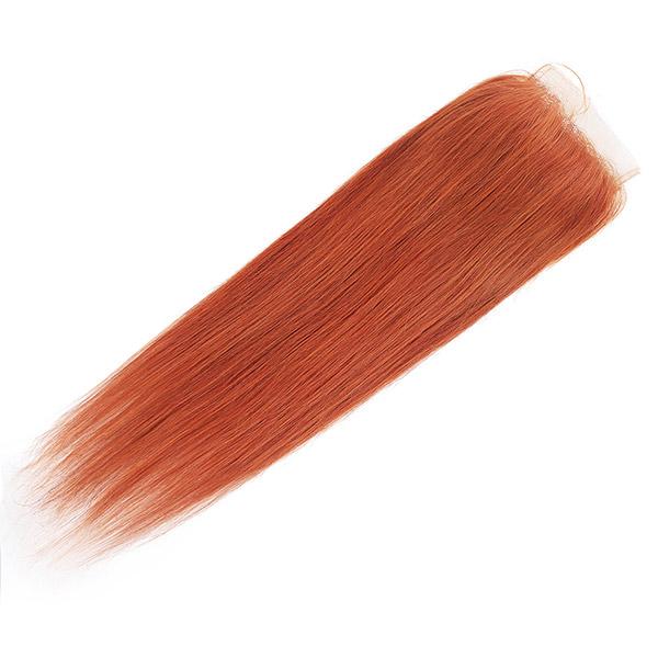 Ginger Color Straight Hair 3 Bundles with 4x4 Lace Closure - MeetuHair Ginger Color Straight Hair 3 Bundles with 4x4 Lace Closure - MeetuHair