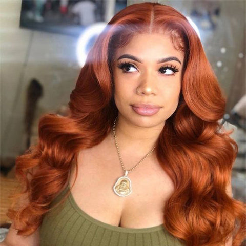 Ginger Orange Wig 13x4 Lace Front Wig Body Wave Human Hair Wigs