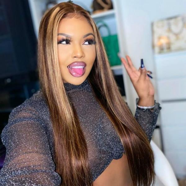 Highlight Color Straight Hair 3 Bundles with 5x5 Lace Closure - MeetuHair Highlight Color Straight Hair 3 Bundles with 5x5 Lace Closure - MeetuHair