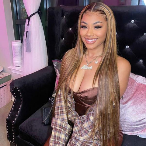 Highlight Color Straight Hair 3 Bundles with 5x5 Lace Closure - MeetuHair Highlight Color Straight Hair 3 Bundles with 5x5 Lace Closure - MeetuHair