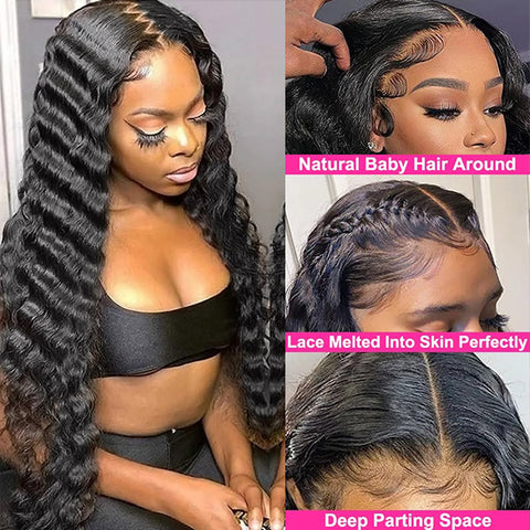 Loose Deep Wave Lace Frontal Wigs 40 Inches Long Wigs HD 13x4 Lace Front Wig