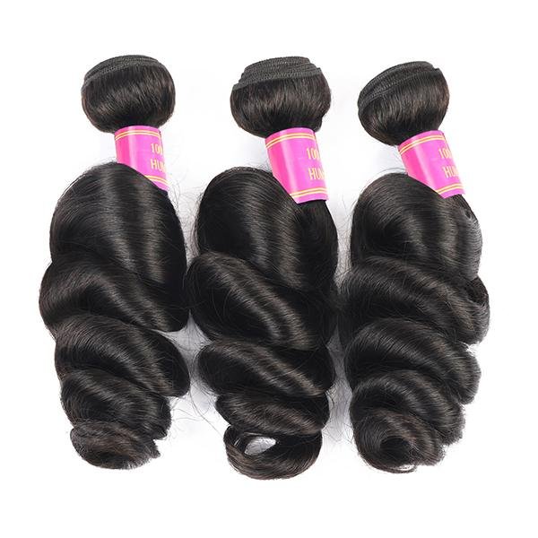 Meetu Hair Peruvian Loose Wave Virgin Human Hair Weave 3 Bundles with 4*4 Lace Closure - MeetuHair Meetu Hair Peruvian Loose Wave Virgin Human Hair Weave 3 Bundles with 4*4 Lace Closure - MeetuHair