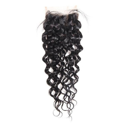 Water Wave Hair Bundles with Closure Virgin Peruvian Wet and Wavy Hair Weave