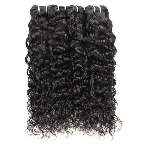 Water Wave Hair Bundles with Closure Virgin Peruvian Wet and Wavy Hair Weave