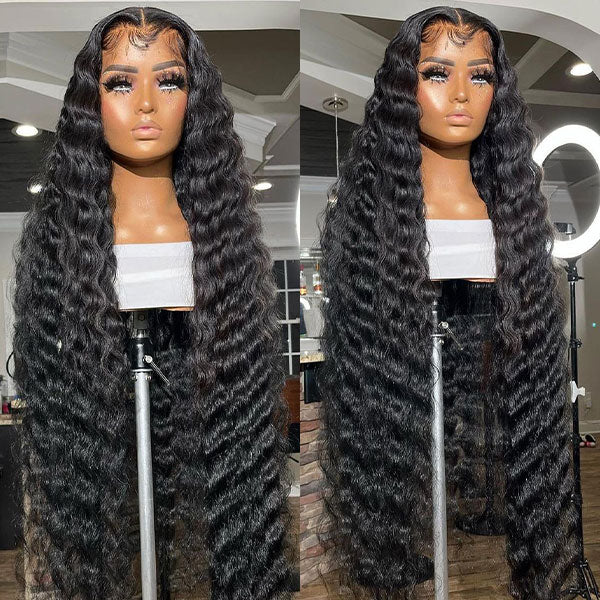 5x5 HD Lace Closure Wig Loose Deep Wave Glueless Wigs 30 inch Human Hair Wigs