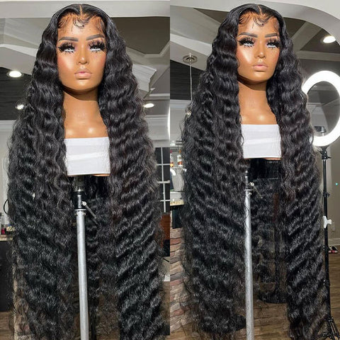 5x5 HD Lace Closure Wig Loose Deep Wave Glueless Wigs 30 inch Human Hair Wigs