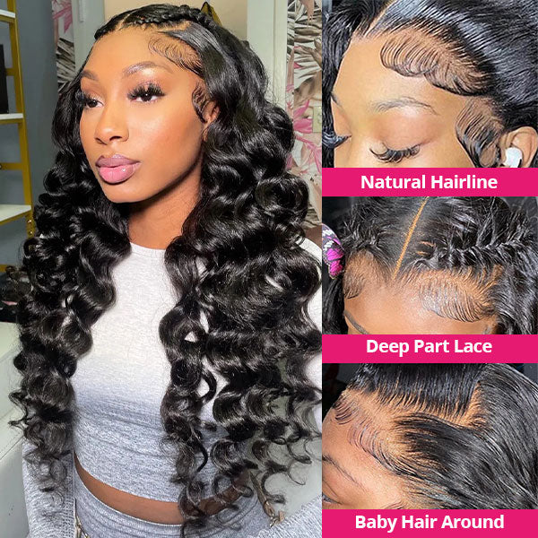 5x5 HD Lace Closure Wig Loose Deep Wave Glueless Wigs 30 inch Human Hair Wigs