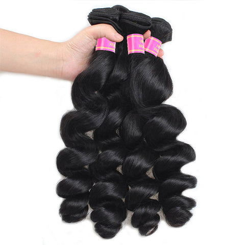 Meetu 10A Brazilian Loose Wave 4 Bundles Virgin Remy Human Hair Weave