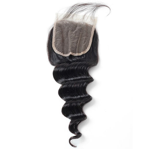 Meetu Virgin Loose Deep Wave Human Hair 4x4 Lace Closure On Sale