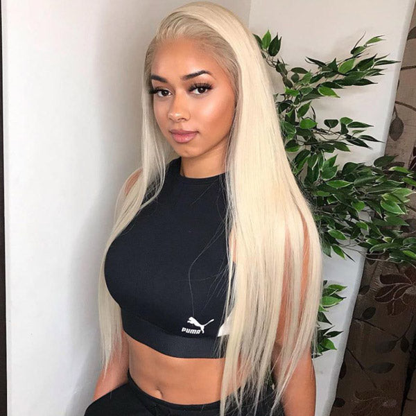 Honey Blonde Wigs Straight Hair Full Lace Human Hair Wigs Transparent 613 13x4 Front Wig