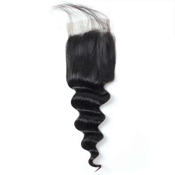 Meetu Virgin Loose Deep Wave Human Hair 4x4 Lace Closure On Sale