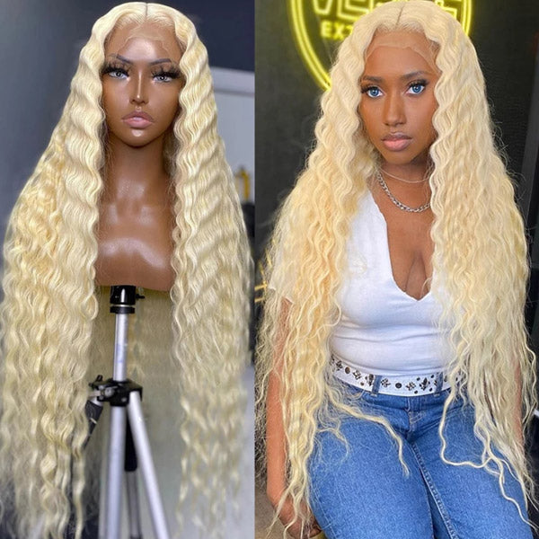 Blonde Deep Wave Wig 613 Blonde Human Hair Wig 13x4 Blonde Frontal Wigs