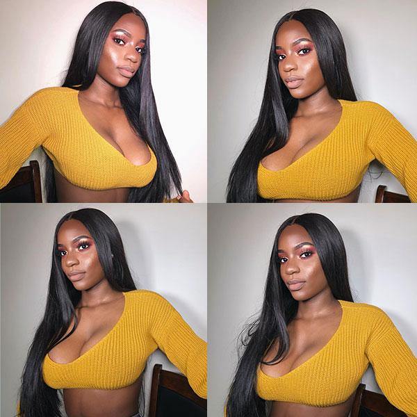 Straight Lace Front Wigs 13x4 Lace Frontal Wigs Pre Plucked Glueless Human Hair Wig