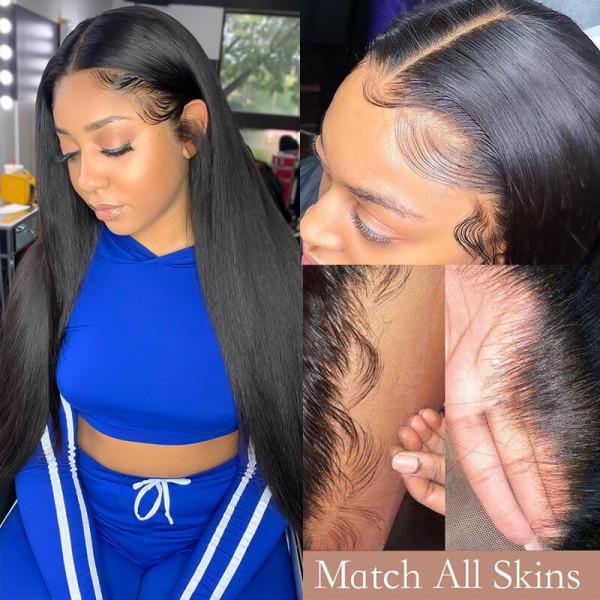 Straight Lace Front Wigs 13x4 Lace Frontal Wigs Pre Plucked Glueless Human Hair Wig