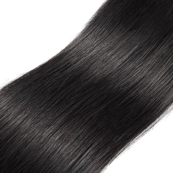 10A Brazilian Straight Virgin Human Hair 4 Bundles with 4*4 Lace Closure - MeetuHair