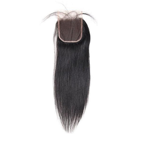 10A Brazilian Straight Virgin Human Hair 4 Bundles with 4*4 Lace Closure - MeetuHair