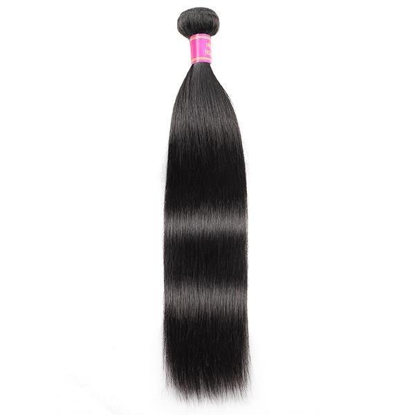 10A Brazilian Straight Virgin Human Hair 4 Bundles with 4*4 Lace Closure - MeetuHair