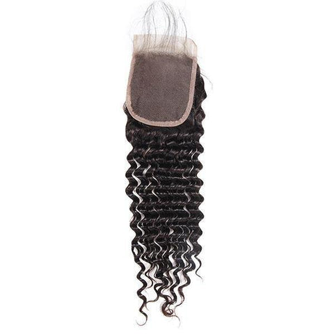 10A Peruvian Deep Wave Virgin Human Hair 4 Bundles With 4*4 Lace Closure - MeetuHair