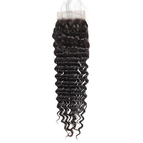 10A Peruvian Deep Wave Virgin Human Hair 4 Bundles With 4*4 Lace Closure - MeetuHair