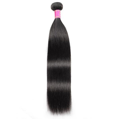 10A Peruvian Straight Virgin Human Hair 4 Bundles With 4*4 Lace Closure - MeetuHair