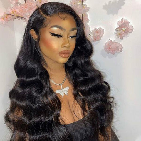 Loose Wave Lace Front Wig Peruvian Human Hair Wigs 13x4 Lace Frontal Wig Pre Plucked