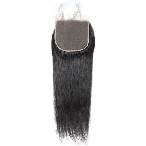 10A Straight Hair Weave 3 Bundles with 5*5 Transparent Lace Closure Meetu Hair - MeetuHair