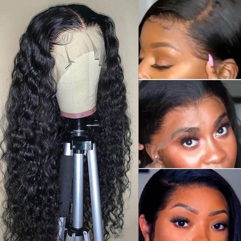 Wear and Go Glueless Wigs Deep Wave 13x4 Lace Front Wig HD Lace with Dome Cap