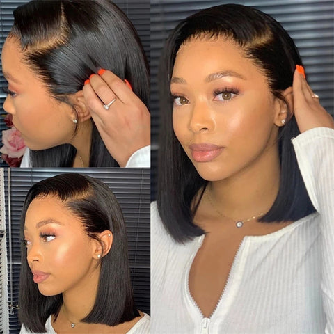 Short Bob Wigs 13x2 Bob Lace Front Wigs Transparent Human Hair Bob Wigs