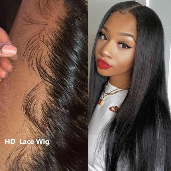 13x6 Lace Front Wig Straight Hair HD Lace Wig 100% Virgin Human Hair Wigs - MeetuHair