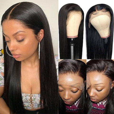 13x6 Lace Front Wig Straight Hair HD Lace Wig 100% Virgin Human Hair Wigs - MeetuHair