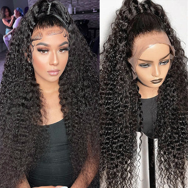 Curly Human Hair Wigs 13x4 HD Lace Front Wig Curly Frontal Wig 250% Density