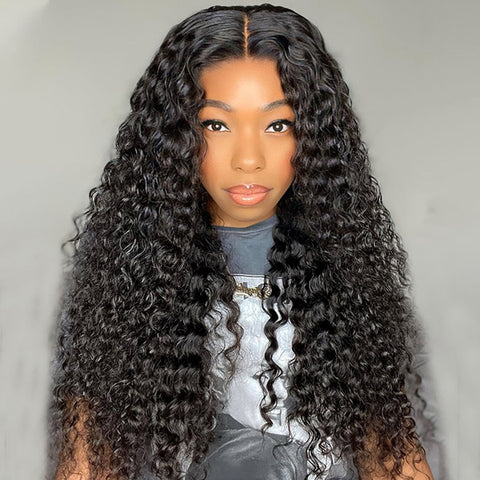 Wear and Go Glueless Wigs Deep Wave 13x4 Lace Front Wig HD Lace with Dome Cap