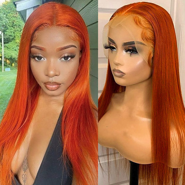 Ginger Wigs 13x4 Lace Front Wig Straight Human Hair Lace Frontal Wigs