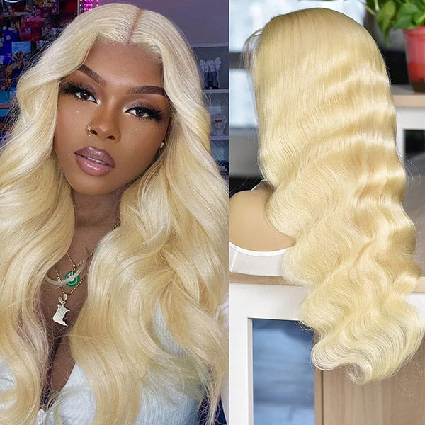 30 Inch 613 Blonde Wig Body Wave Human Hair Wig 13x6x1 HD Lace Part Wigs