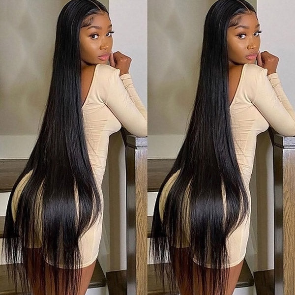 Glueless Wigs 4x4 Lace Closure Wig Bone Straight Human Hair Wigs Dome Cap No Glue