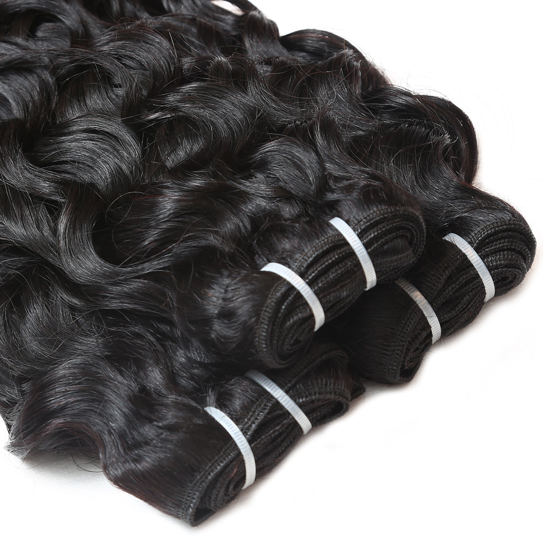 Water Wave Human Hair 4 Bundles with 4*4 Closure 10A Virgin Human Hair