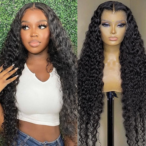 Wear and Go Glueless Wigs Deep Wave 13x4 Lace Front Wig HD Lace with Dome Cap