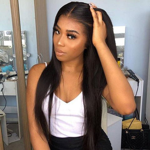 Transparent 360 Lace Front Wigs Straight Human Hair Wig Pre Plucked 360 Lace Wigs
