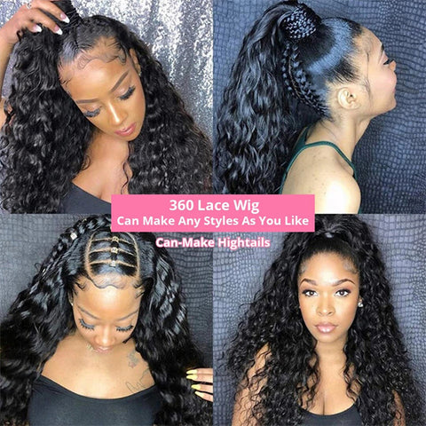 360 Lace Frontal Wig Deep Wave Human Hair Wigs 13x4x1 T Part HD Lace Wig Pre Plucked With Baby Hair