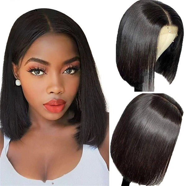 4x4 Lace Closure Bob Wig Straight Human Hair Wig Short Bob Wigs
