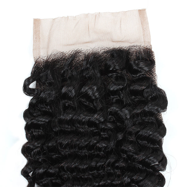 Meetu Curly Wave Human Hair 4x4 Lace CLosure 20 Inch