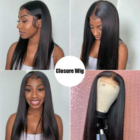 5x5 HD Lace Closure Wig Straight Hair Virgin Human Hair Lace Closure Wig - MeetuHair