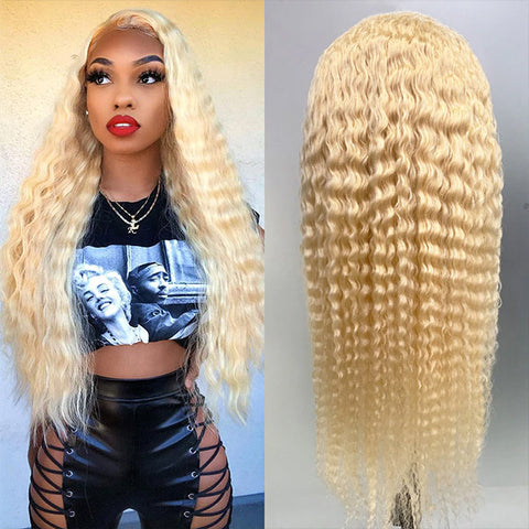 613 Blonde Lace Front Wig Loose Deep Wave 13x4 Lace Frontal Human Hair Wigs for Women