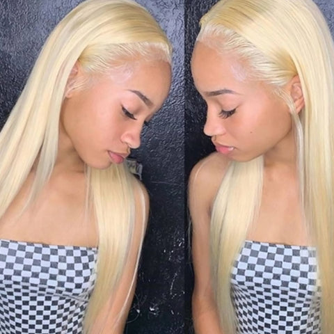 613 Blonde Hair 13x4 Lace Front Wig HD Transparent Straight Human Hair Wigs