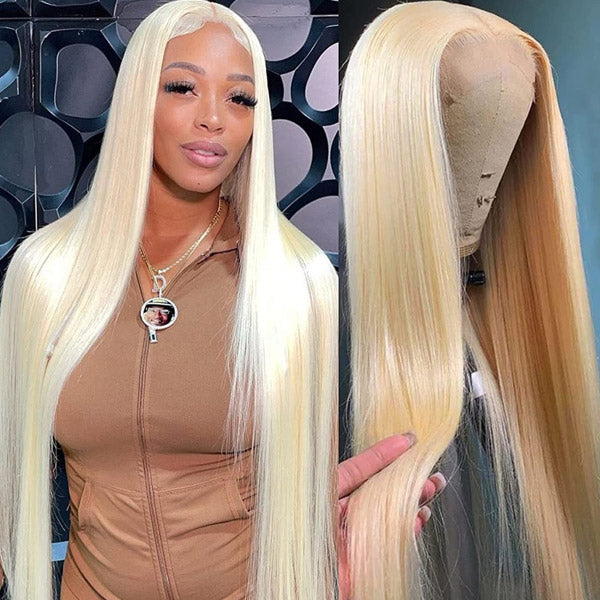 Honey Blonde Lace Front Wig 613 Straight Human Hair Wigs 13x4 Lace Frontal Wig